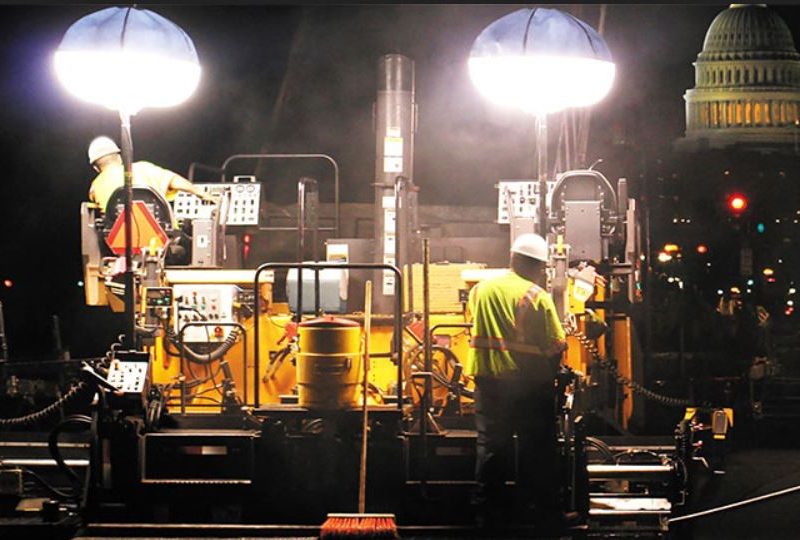 L’eclairage sur un chantier, le projecteur